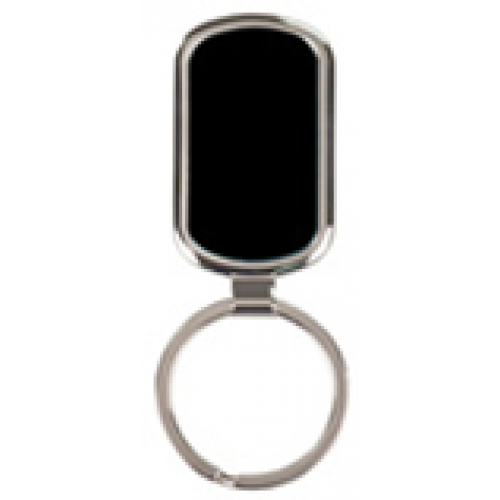 Rectangle Black Laserable Keychain
